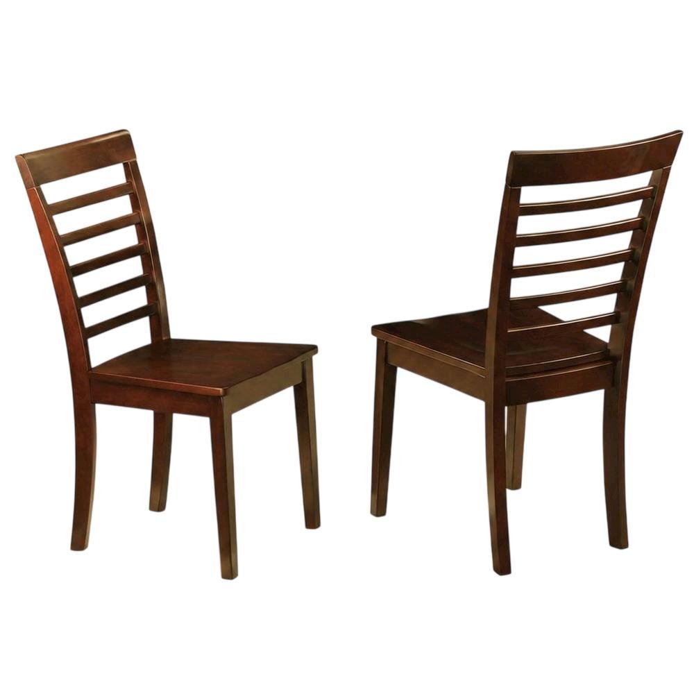 Solid Wood Dining Chairs with Ladder Back and Wood Seat, Set of 2. Picture 5