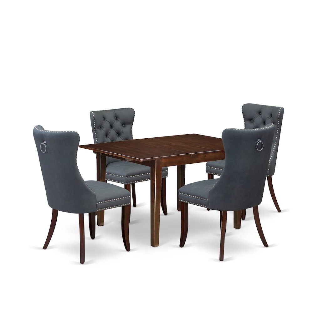 5 Piece Kitchen Set Consists of a Rectangle Dining Table with Butterfly Leaf. Picture 1