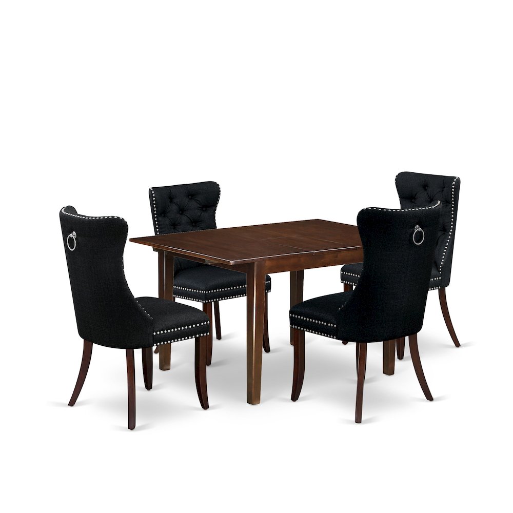 5 Piece Dinette Set Consists of a Rectangle Dining Table with Butterfly Leaf. Picture 3