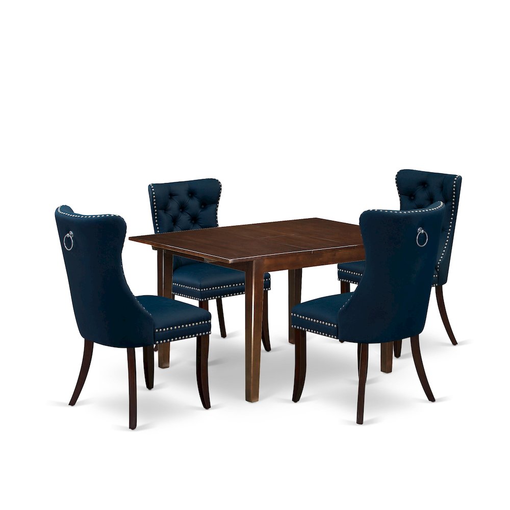 5 Piece Kitchen Table Set Contains a Rectangle Dining Table with Butterfly Leaf. Picture 3