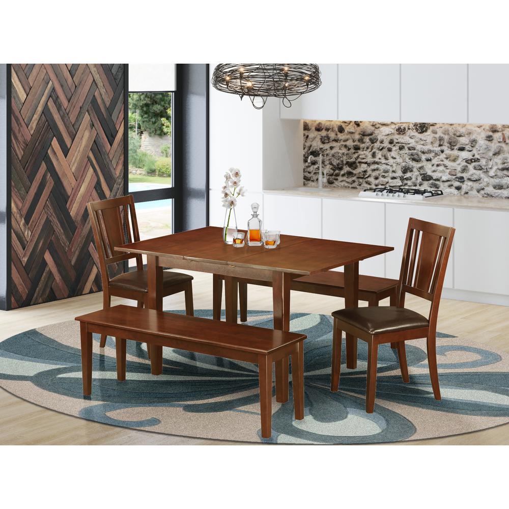 5  Pc  Kitchen  dinette  set-small  Dining  Tables  plus  2  Dining  Chairs  and  2  Benches. Picture 4