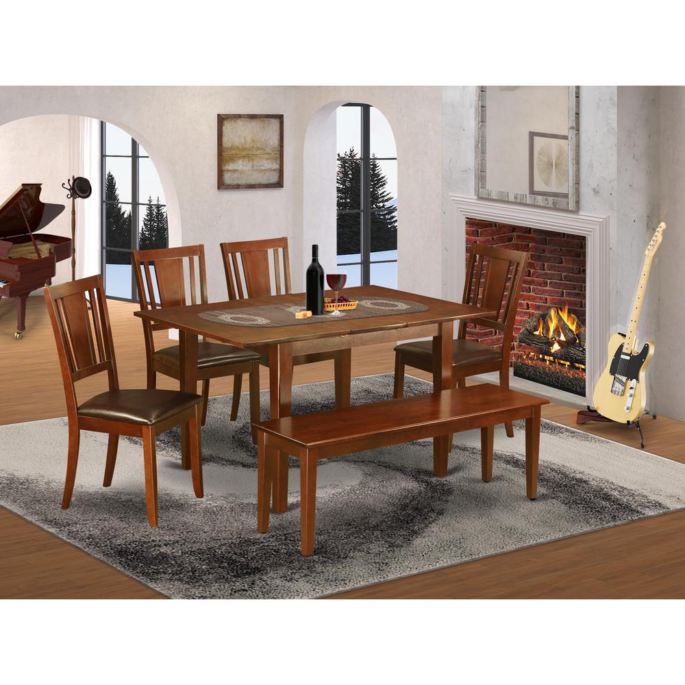 6  Pc  Kitchen  nook  Dining  set-breakfast  nook  and  4  Dining  Chairs  and  Bench. Picture 4