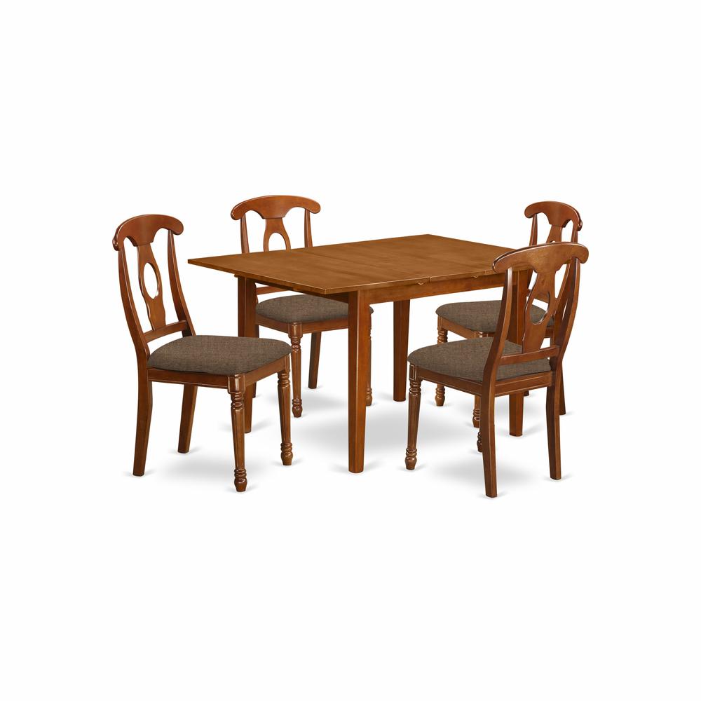 MLNA5-SBR-C 5 Pc Kitchen nook Dining set- Tables and 4 Brown Dining Chairs. Picture 1