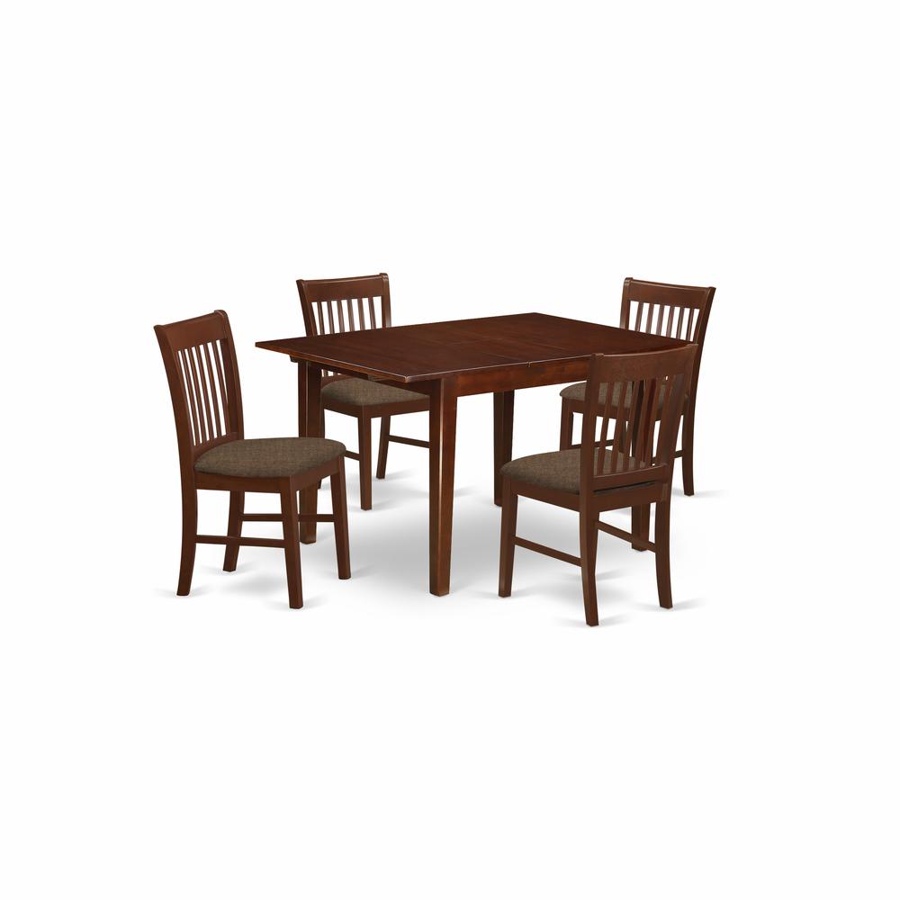 MLNO5-MAH-C 5 Pc Kitchen nook Dining set-small Dining Tables and 4 Dining Chairs. Picture 1