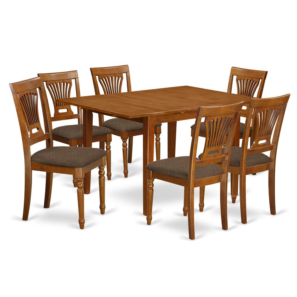 MLPL7-SBR-C 7 Pc Kitchen dinette set-Kitchen Tables and 6 Kitchen Chairs. Picture 1