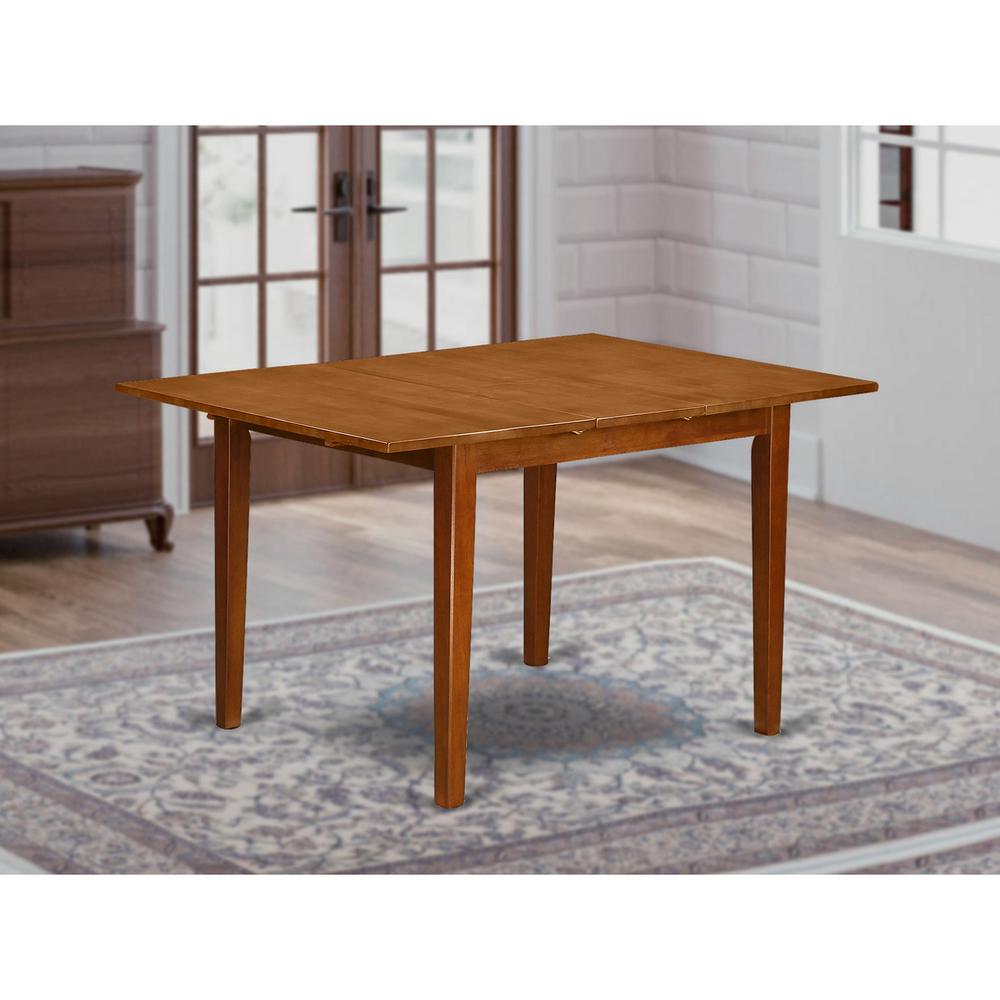 Milan  Rectangular  dinette  kitchen  Table  36"x54"  with  12"  butterfly  leaf  in  brown  finish. Picture 2