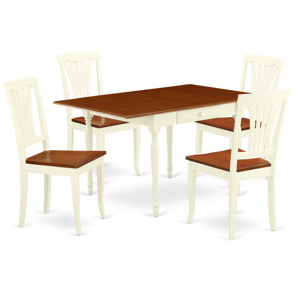 Dining Room Set Buttermilk & Cherry, MZAV5-WHI-W. Picture 1
