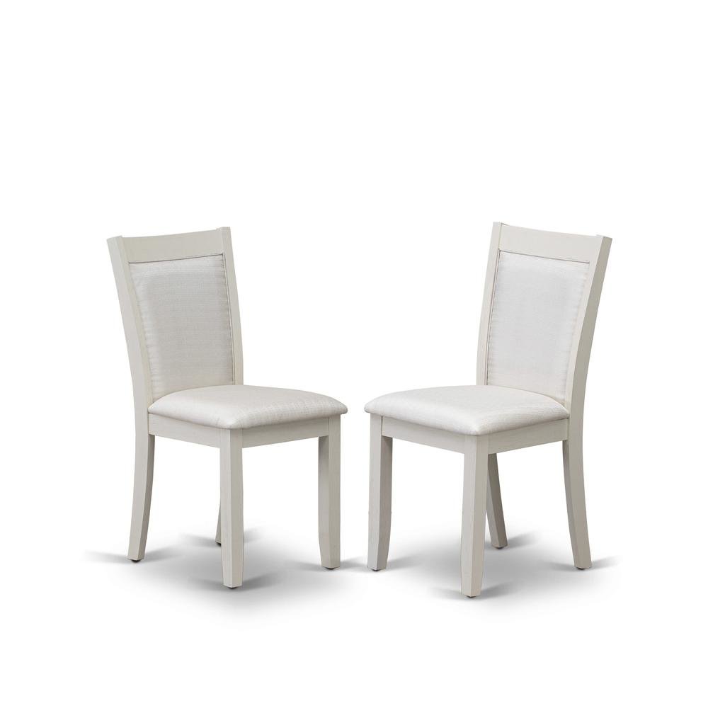Solid Wood High-Back Linen Upholstered Parsons Dining Chair, Cream, Set of 2. Picture 1