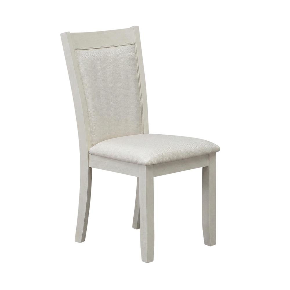 Solid Wood High-Back Linen Upholstered Parsons Dining Chair, Cream, Set of 2. Picture 5