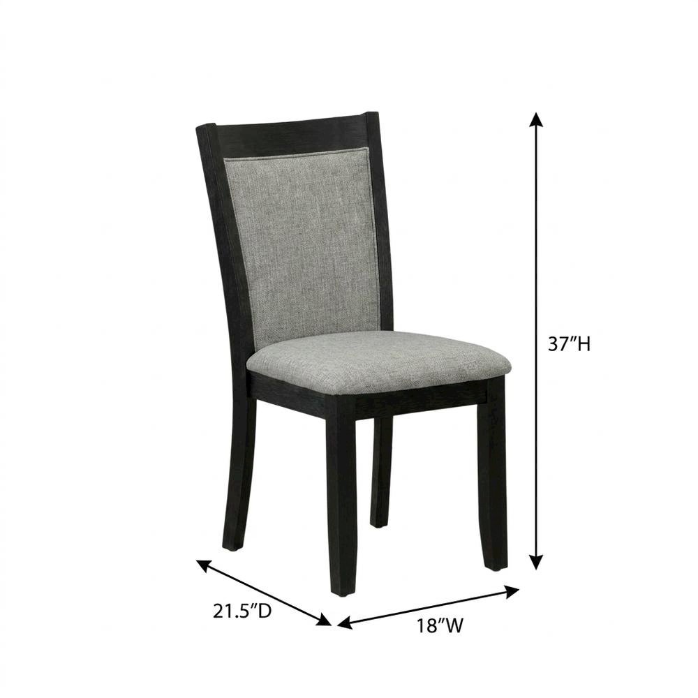 Solid Wood Mid-Century Dining Chairs with High Back, Linen, Set of 2. Picture 6