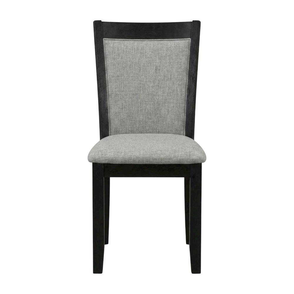Solid Wood Mid-Century Dining Chairs with High Back, Linen, Set of 2. Picture 2