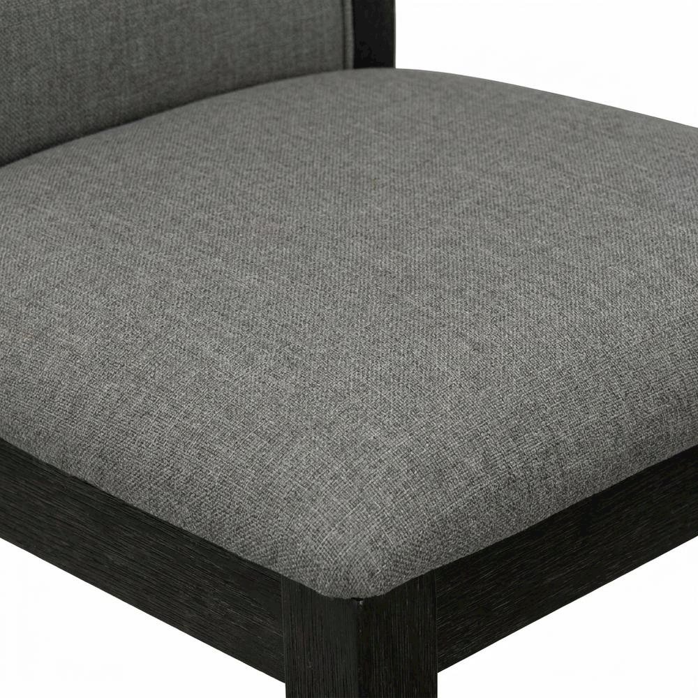 Solid Wood Modern Dining Chairs, Dark Gotham Grey, Set of 2. Picture 7