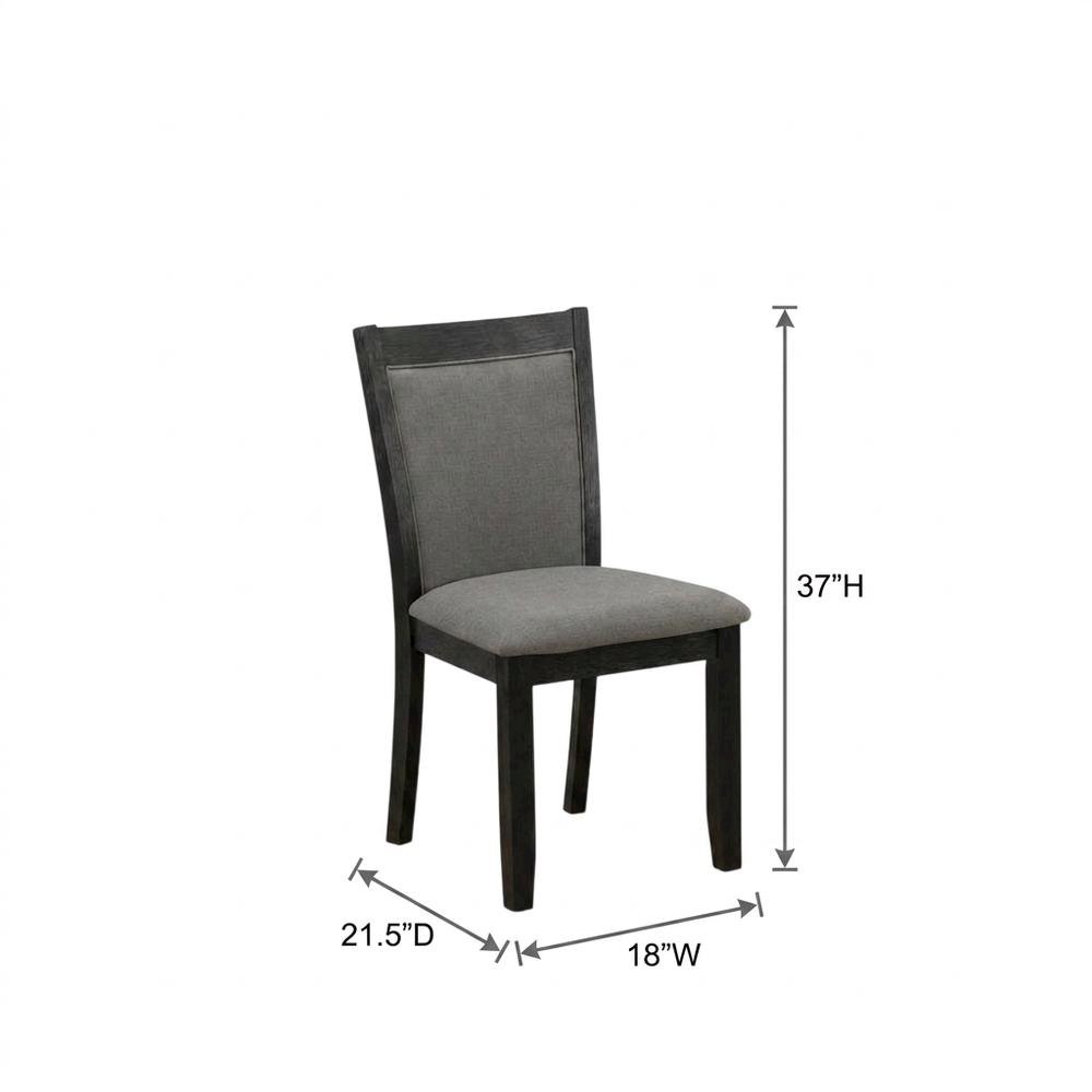 Solid Wood Modern Dining Chairs, Dark Gotham Grey, Set of 2. Picture 6