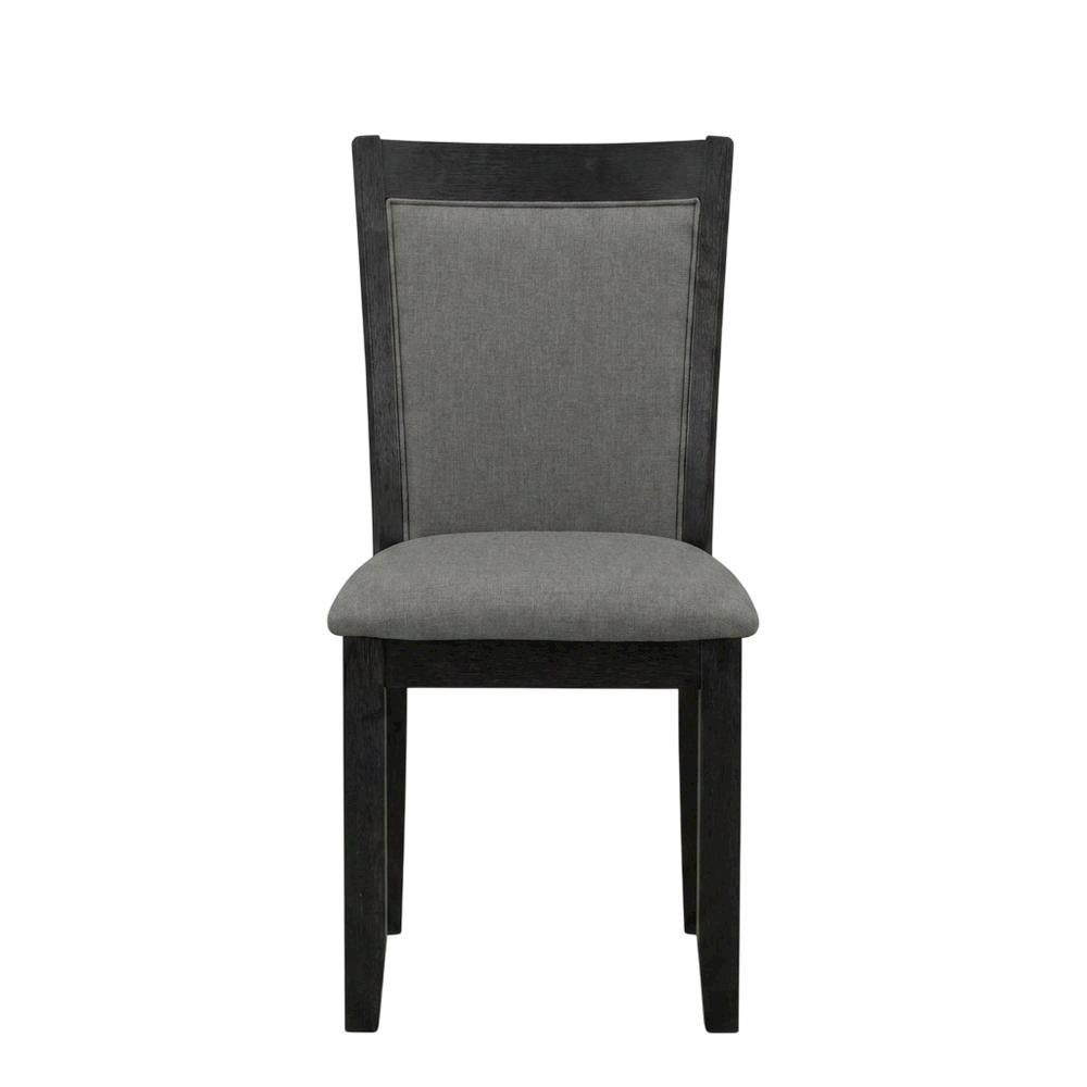 Solid Wood Modern Dining Chairs, Dark Gotham Grey, Set of 2. Picture 2