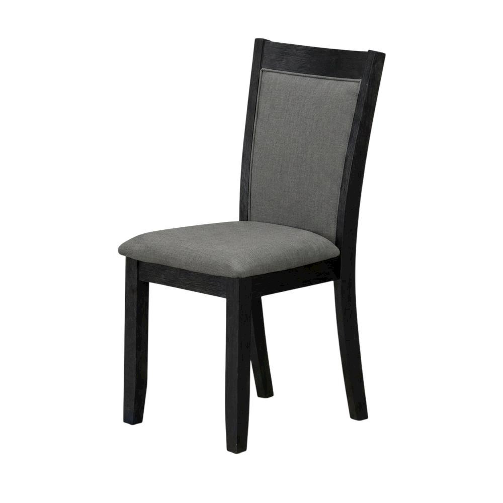 Solid Wood Modern Dining Chairs, Dark Gotham Grey, Set of 2. Picture 5