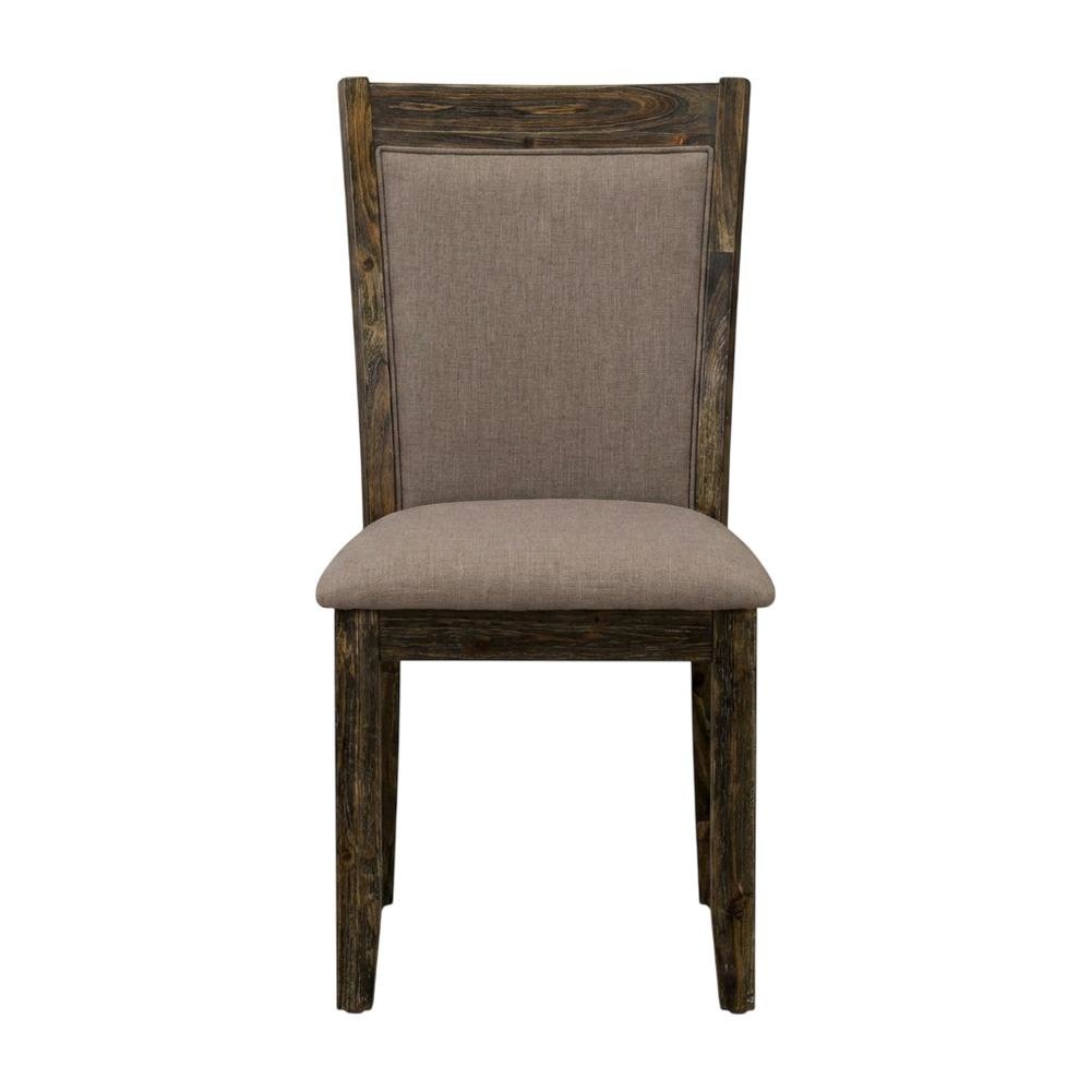 Solid Wood Linen-Upholstered Dining Chairs with High Back, Set of 2, Coffee. Picture 1