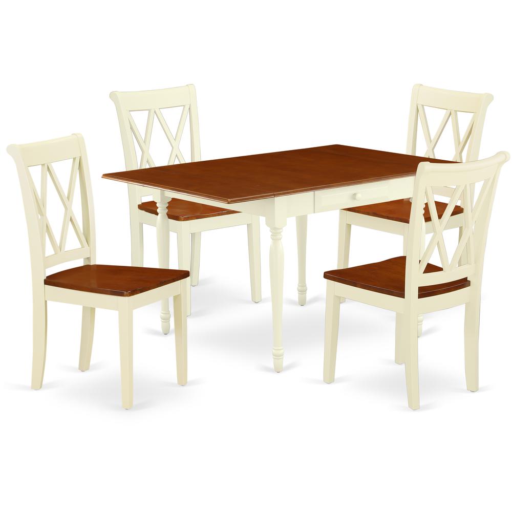 Dining Room Set Buttermilk & Cherry, MZCL5-WHI-W. Picture 1