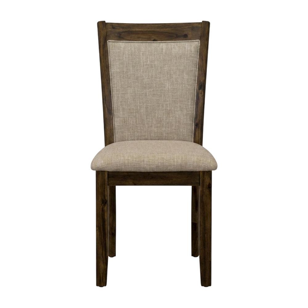 Solid Wood Linen-Upholstered Dining Chairs with High Back, Set of 2, Light Tan. Picture 2
