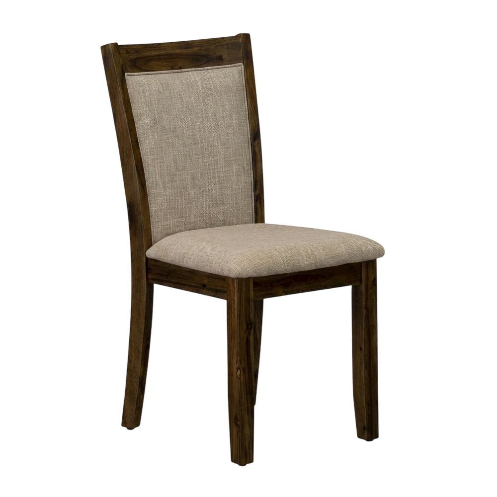 Solid Wood Linen-Upholstered Dining Chairs with High Back, Set of 2, Light Tan. Picture 5