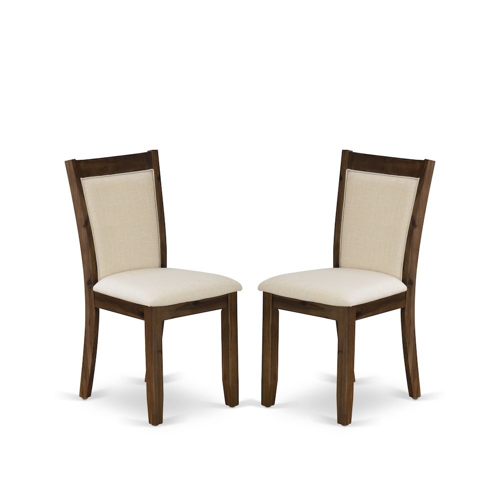 Solid Wood High-Back Linen Parsons Dining Chair, Light Beige, Set of 2. Picture 1