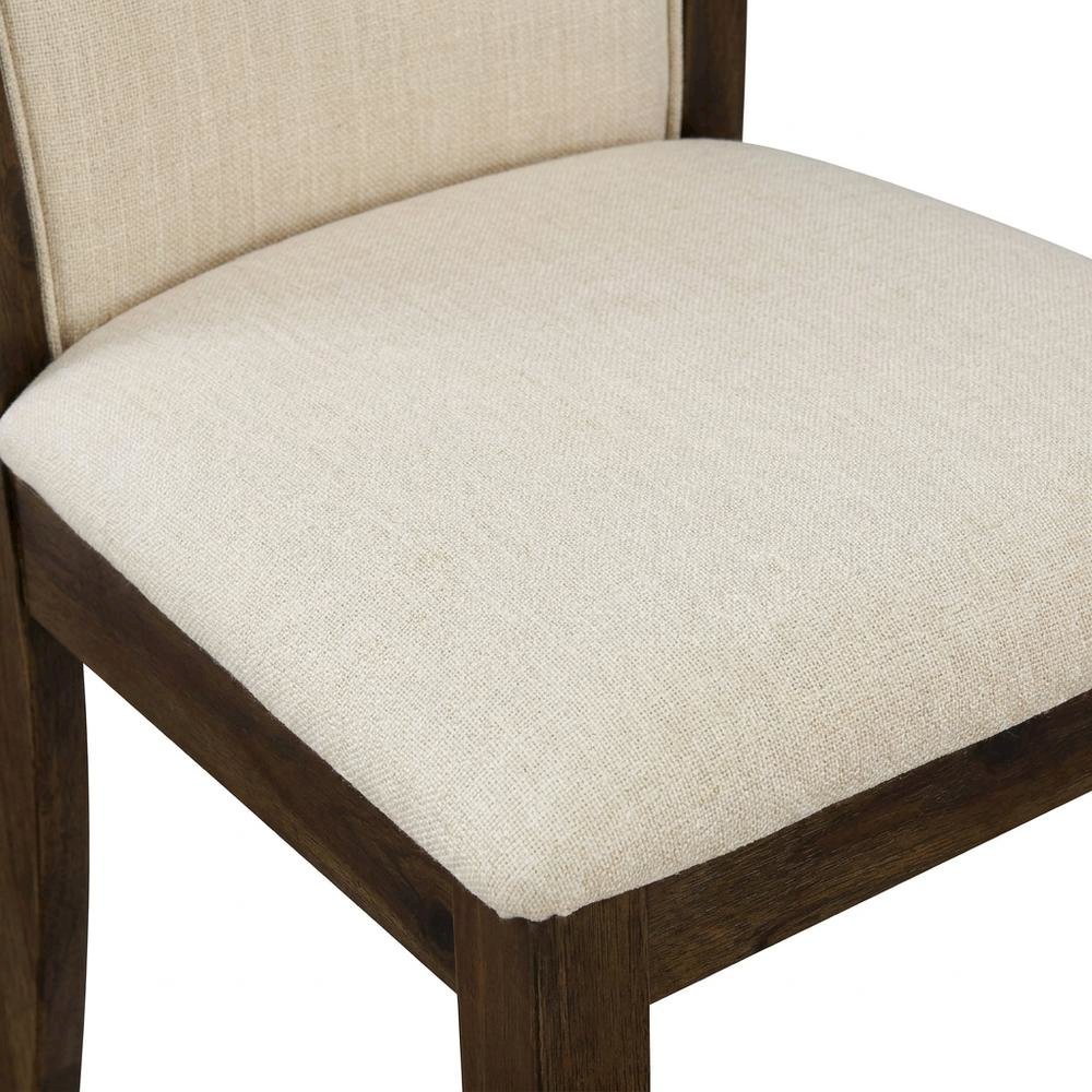 Solid Wood High-Back Linen Parsons Dining Chair, Light Beige, Set of 2. Picture 7