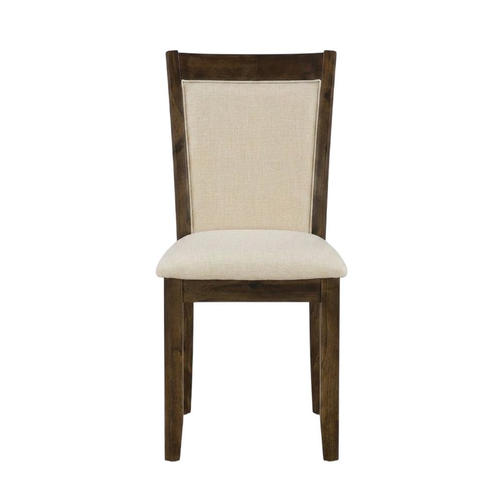 Solid Wood High-Back Linen Parsons Dining Chair, Light Beige, Set of 2. Picture 2