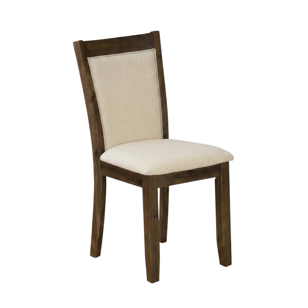 Solid Wood High-Back Linen Parsons Dining Chair, Light Beige, Set of 2. Picture 5