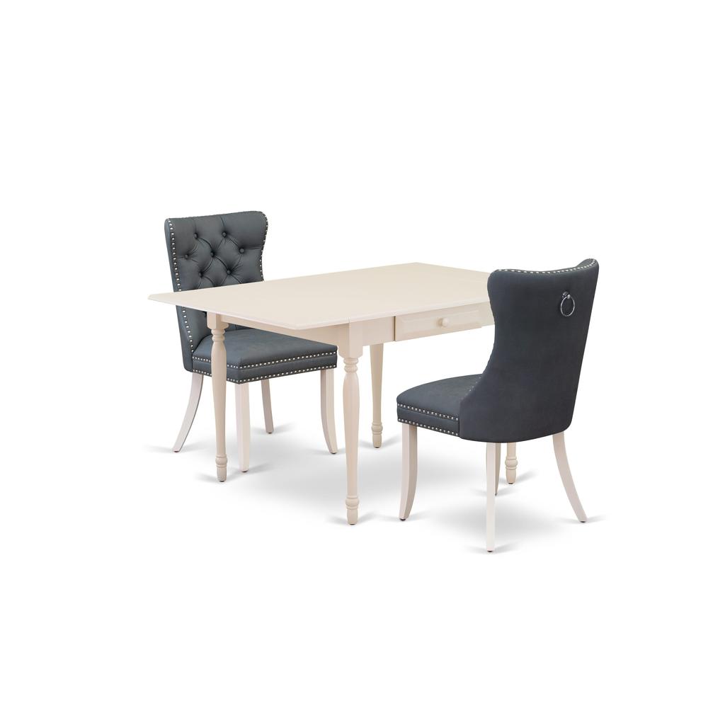 3 Piece Dining Table Set Contains a Rectangle Kitchen Table with Dropleaf. Picture 6