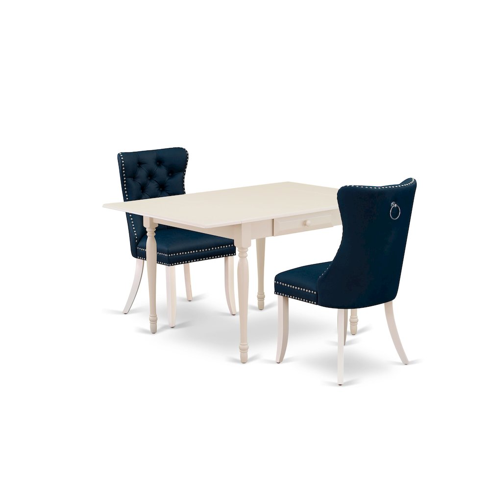 3 Piece Kitchen Table Set Consists of a Rectangle Dining Table with Dropleaf. Picture 1