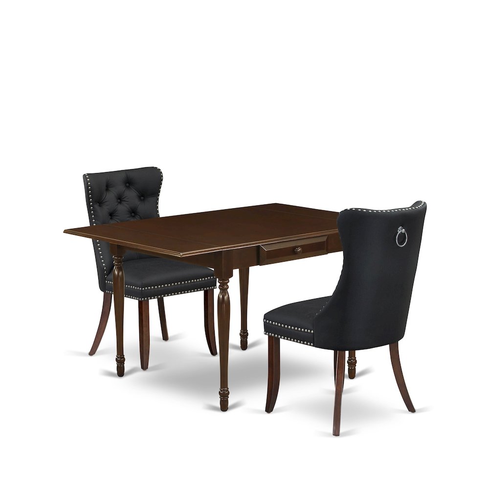 3 Piece Dinette Set Consists of a Rectangle Kitchen Table with Dropleaf. Picture 1