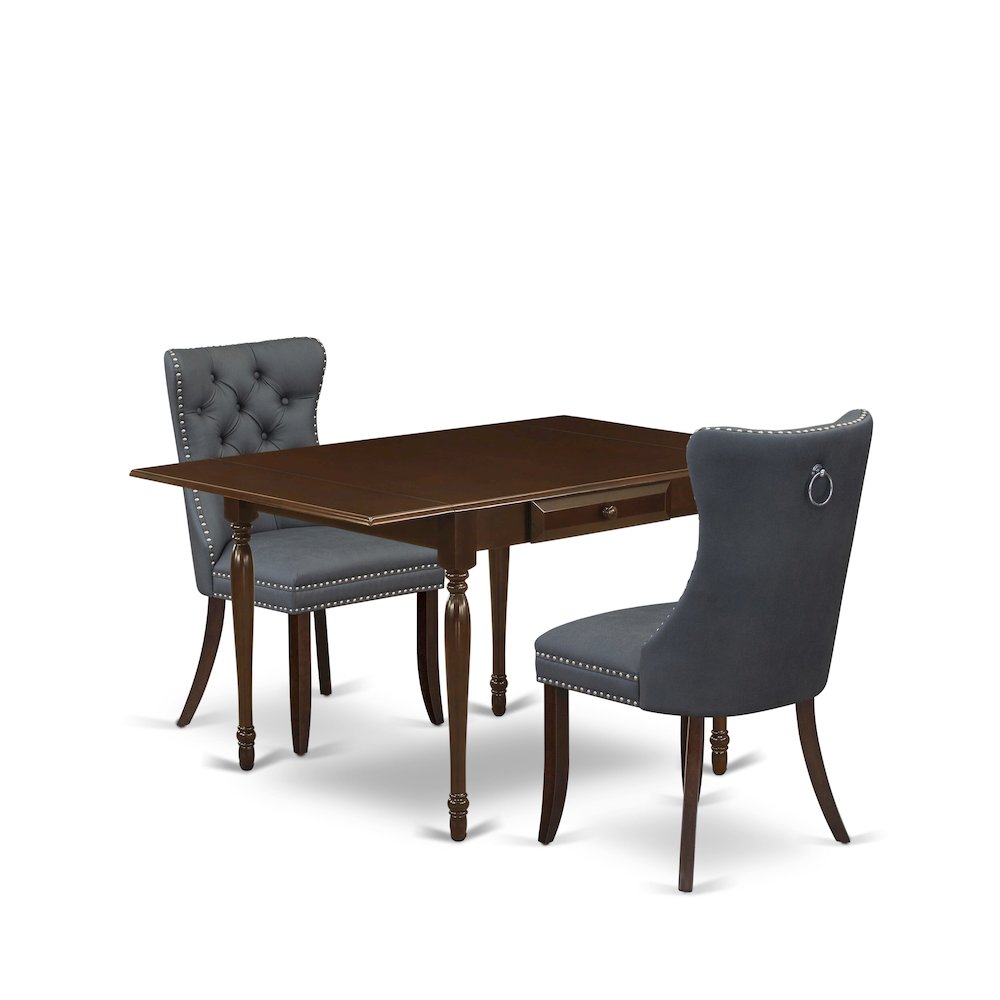 3 Piece Kitchen Table Set Consists of a Rectangle Dining Table with Dropleaf. Picture 1