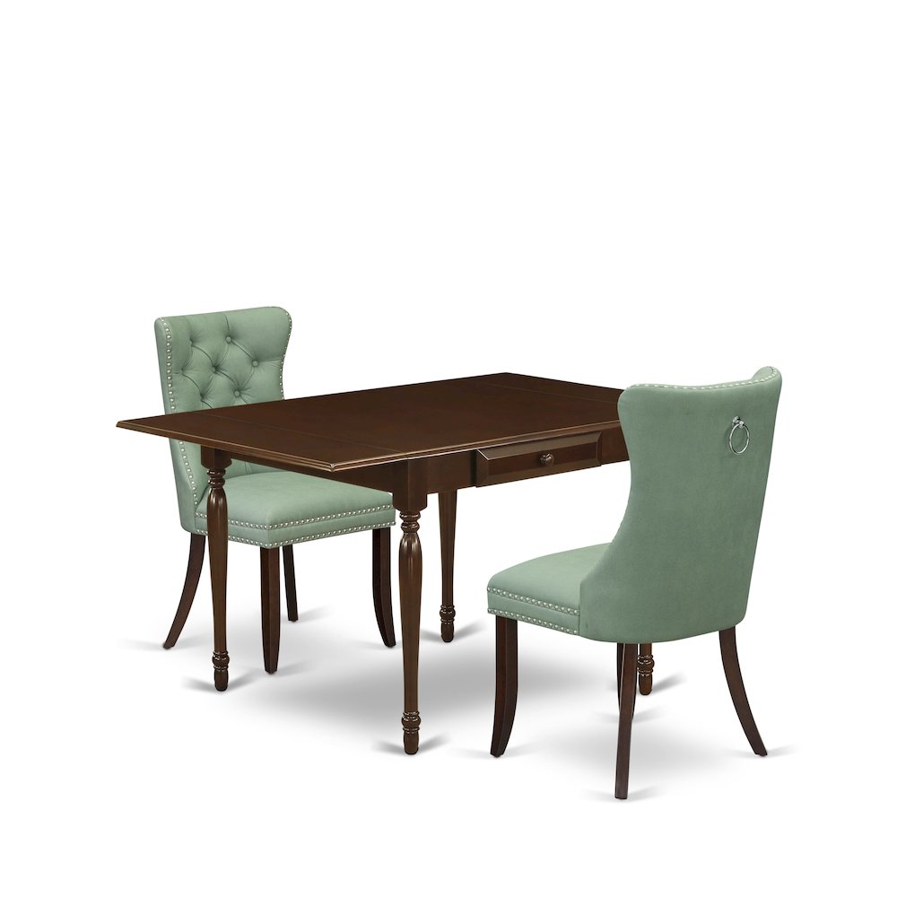 3 Piece Modern Dining Table Set Contains a Rectangle Kitchen Table. Picture 1