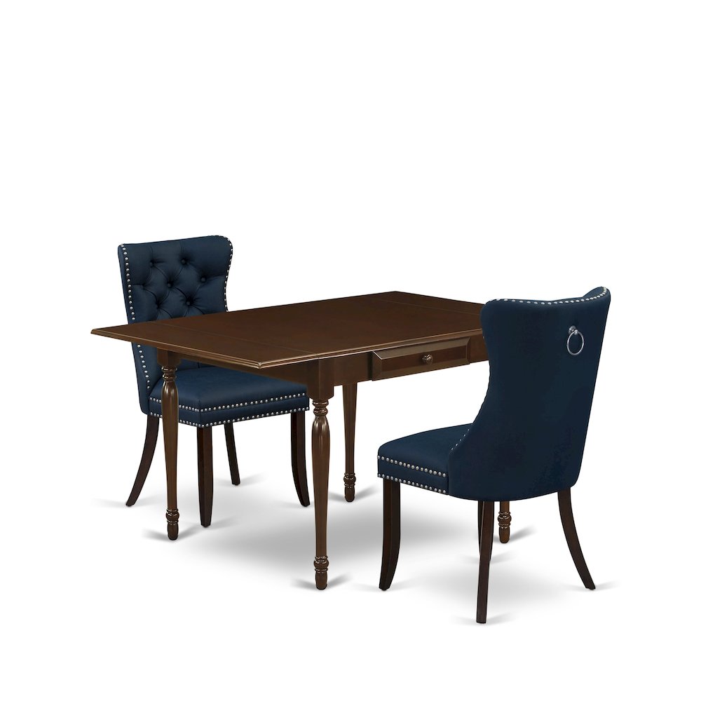 3 Piece Dining Set Consists of a Rectangle Kitchen Table with Dropleaf. Picture 1