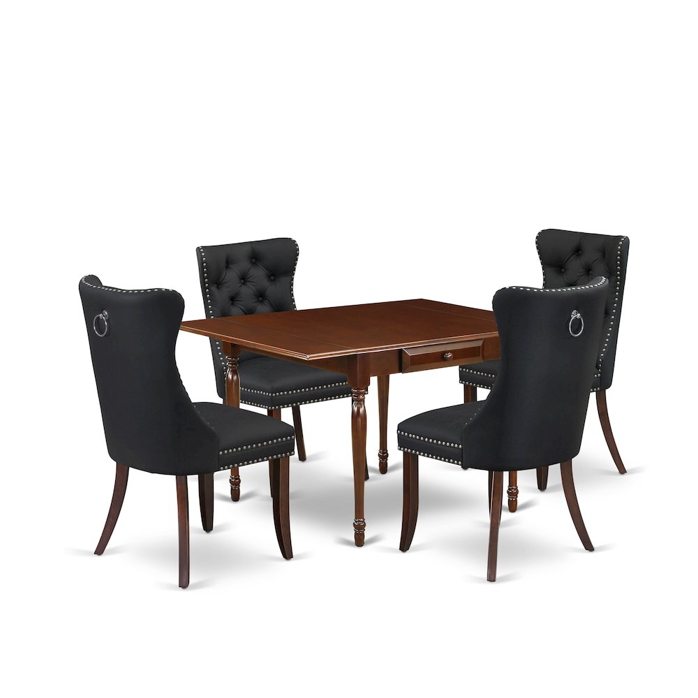 5 Piece Dining Set Consists of a Rectangle Kitchen Table with Dropleaf. Picture 1