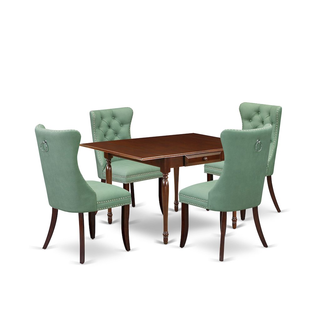 5 Piece Dinette Set Contains a Rectangle Dining Table with Dropleaf. Picture 1