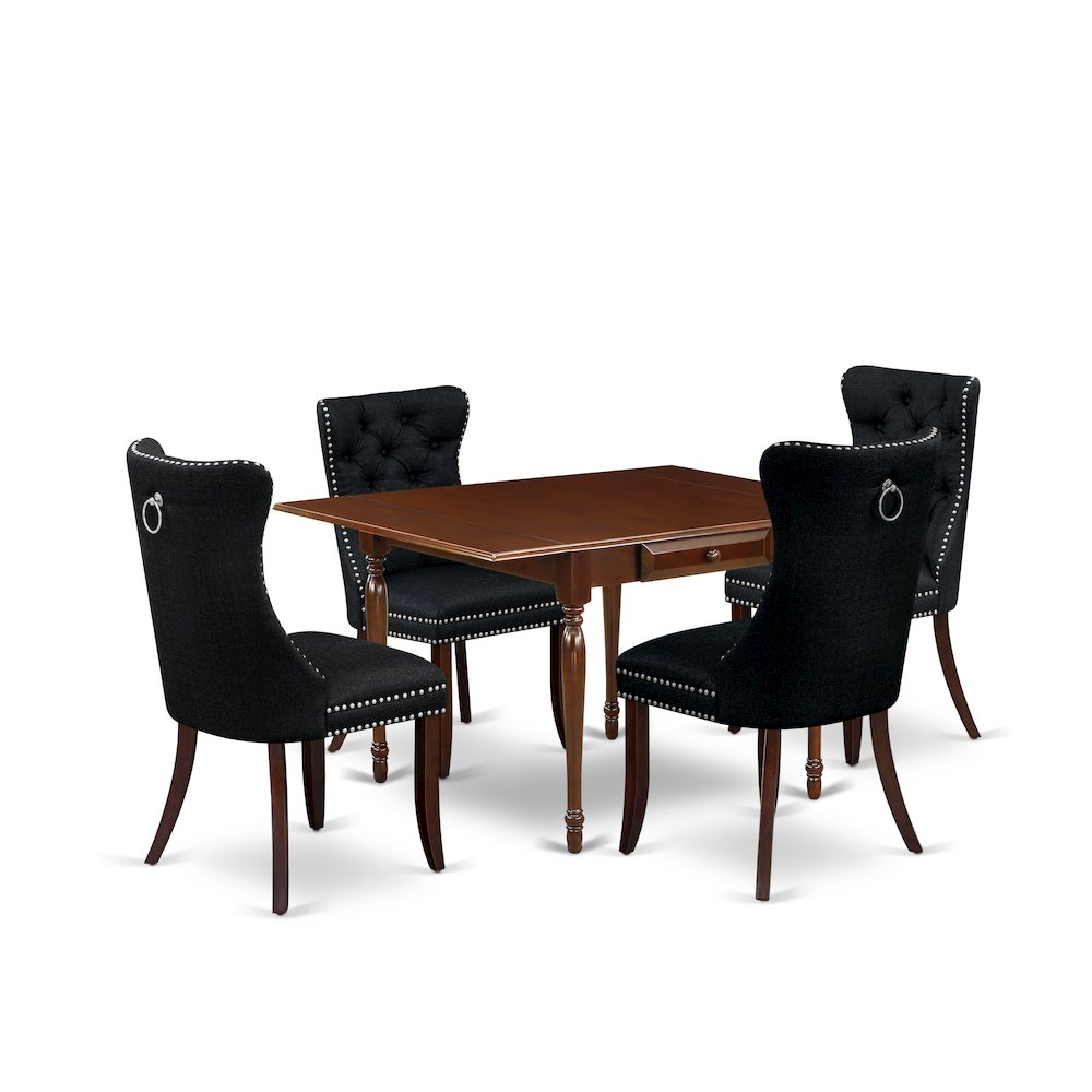 5 Piece Dining Table Set Consists of a Rectangle Kitchen Table with Dropleaf. Picture 1
