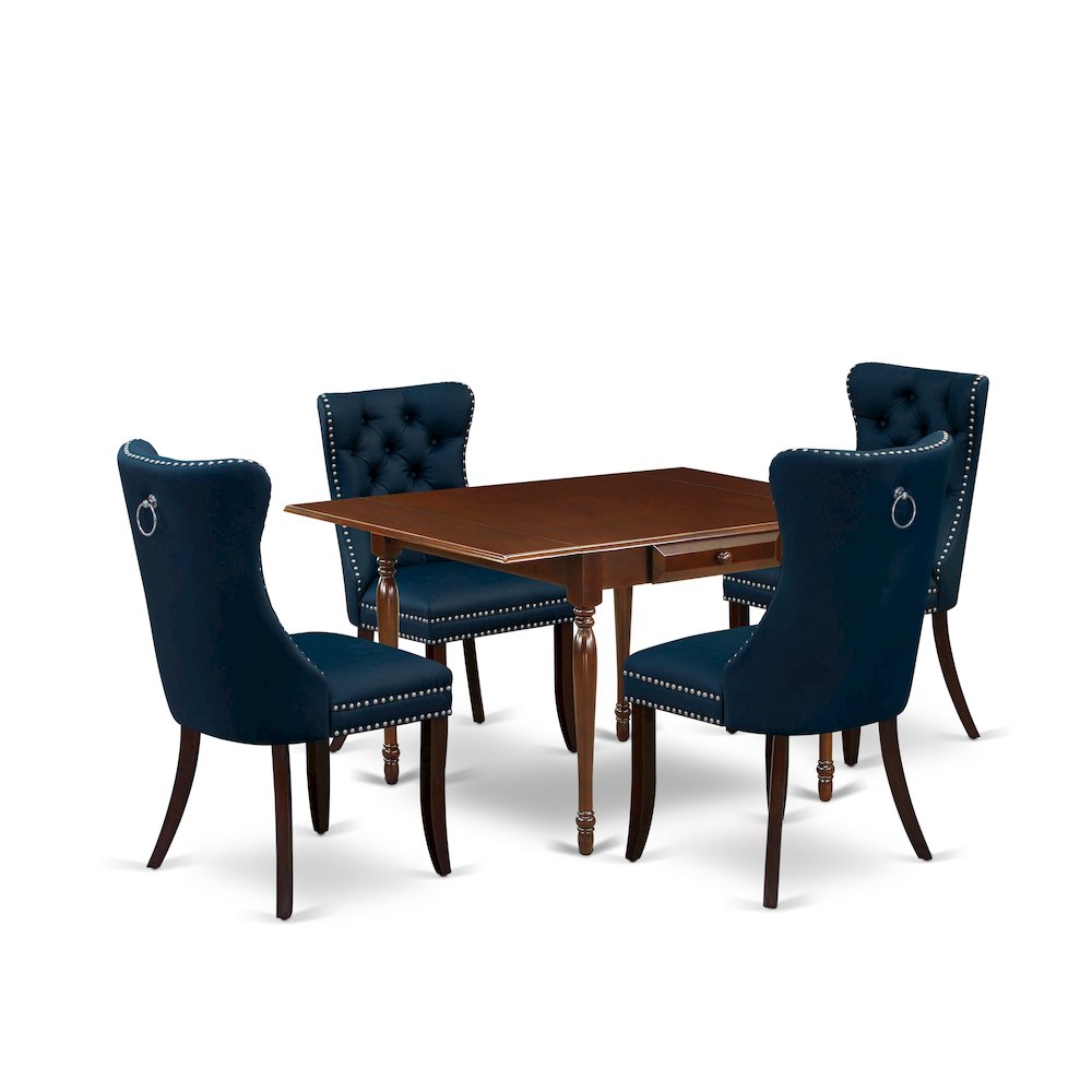 5 Piece Kitchen Table Set Consists of a Rectangle Dining Table with Dropleaf. Picture 1