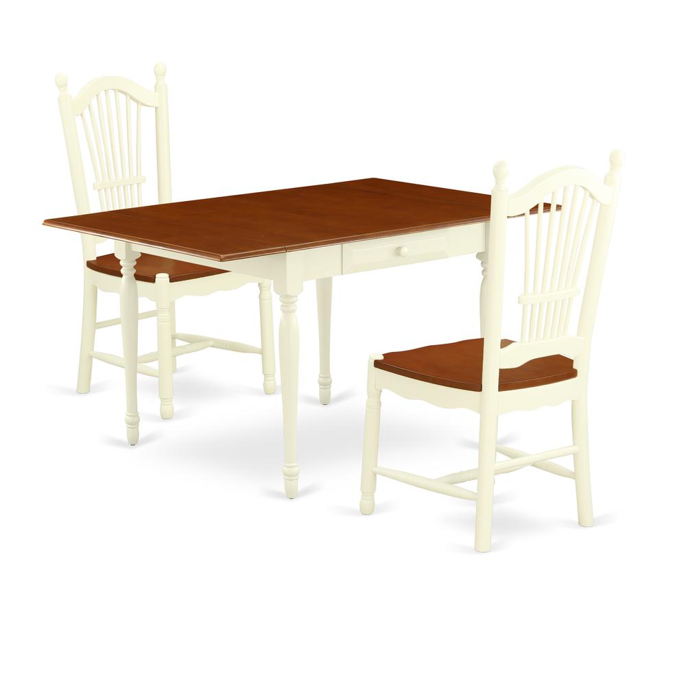 Dining Room Set Buttermilk & Cherry, MZDO3-WHI-W. Picture 1