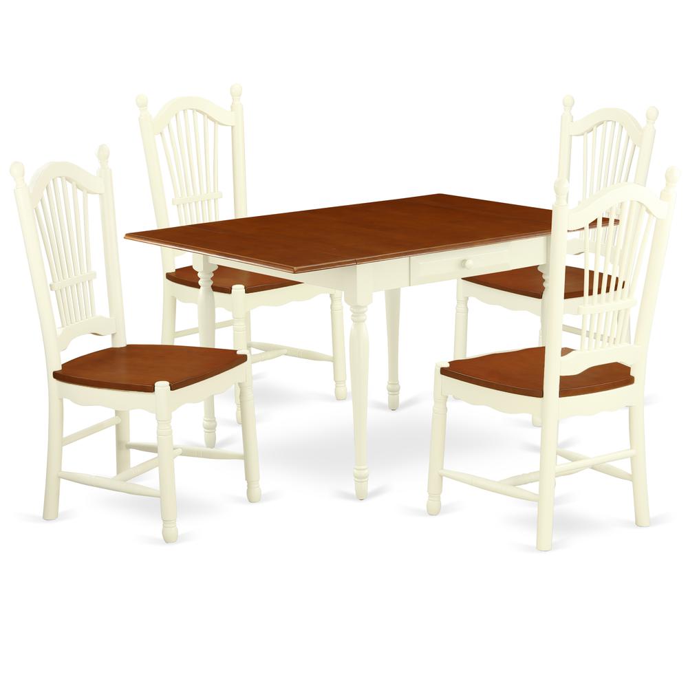 Dining Room Set Buttermilk & Cherry, MZDO5-WHI-W. Picture 1
