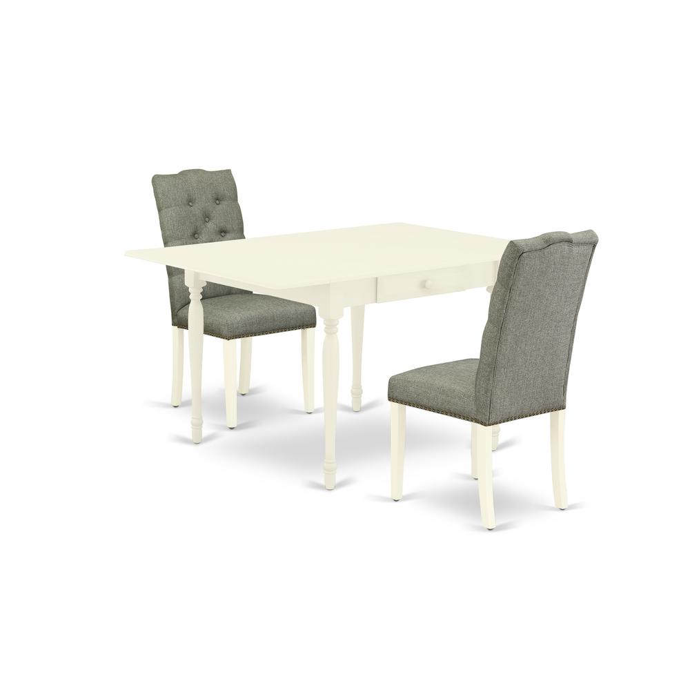 Dining Room Set Linen White, MZEL3-LWH-07. Picture 1