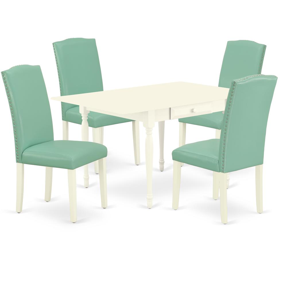 Dining Room Set Linen White, MZEN5-LWH-57. Picture 1