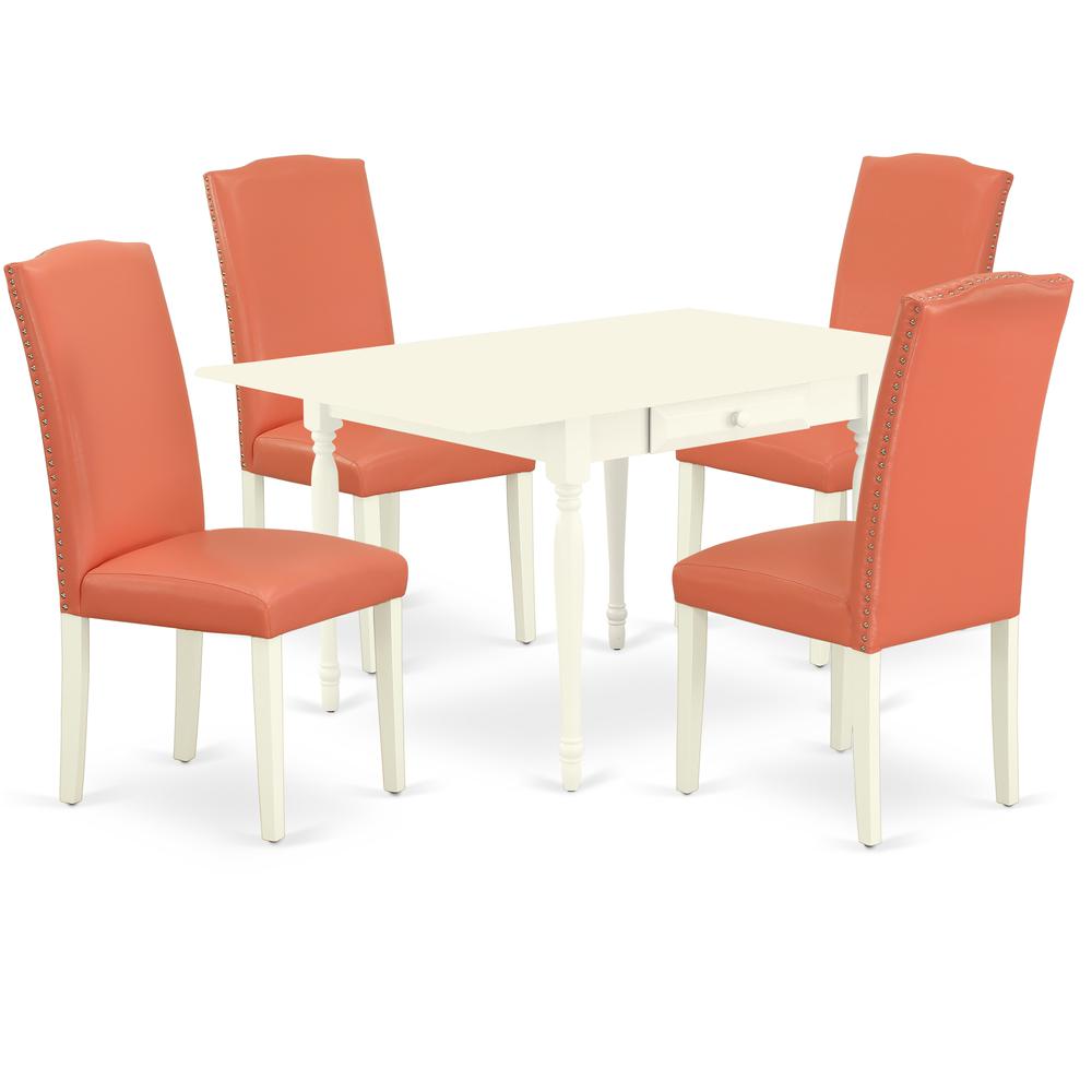 Dining Room Set Linen White, MZEN5-LWH-78. Picture 1