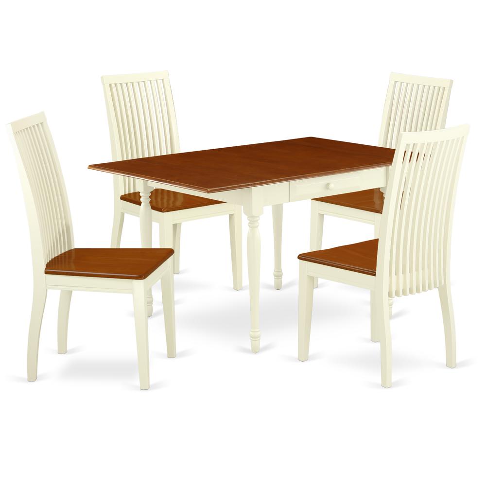 Dining Room Set Buttermilk & Cherry, MZIP5-WHI-W. Picture 1