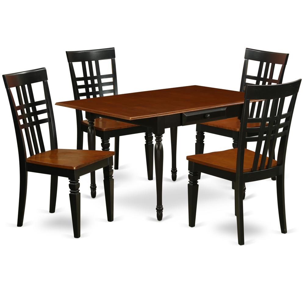 Dining Room Set Black & Cherry, MZLG5-BCH-W. Picture 1