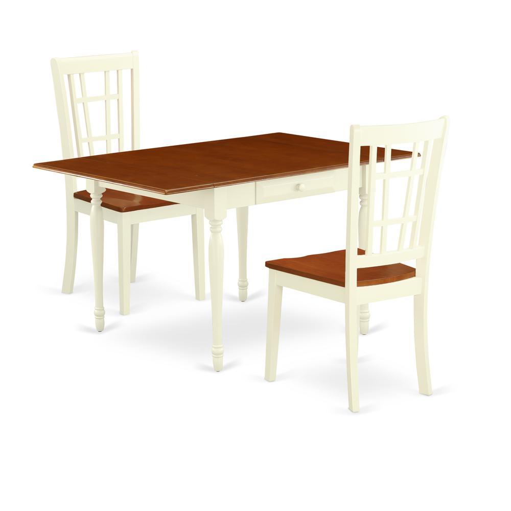 Dining Room Set Buttermilk & Cherry, MZNI3-WHI-W. Picture 1