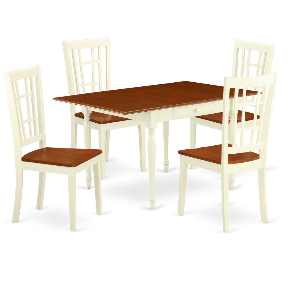 Dining Room Set Buttermilk & Cherry, MZNI5-WHI-W. Picture 1