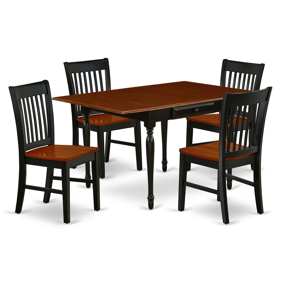 Dining Room Set Black & Cherry, MZNO5-BCH-W. Picture 1