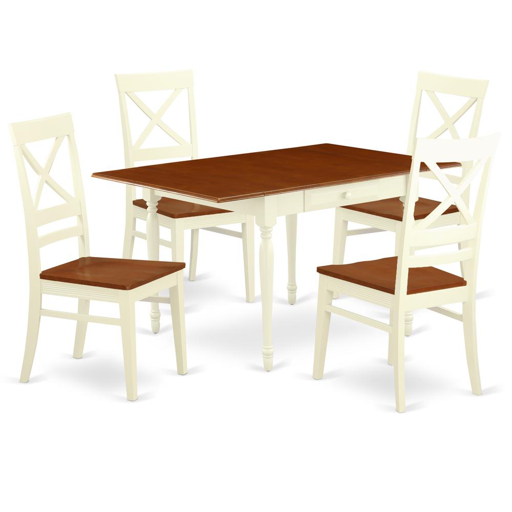 Dining Room Set Buttermilk & Cherry, MZQU5-WHI-W. Picture 1