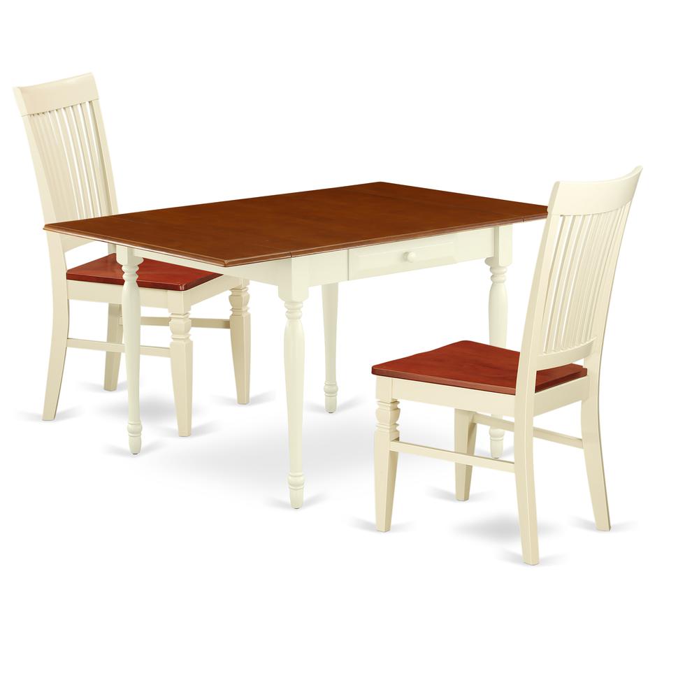 Dining Room Set Buttermilk & Cherry, MZWE3-WHI-W. Picture 1
