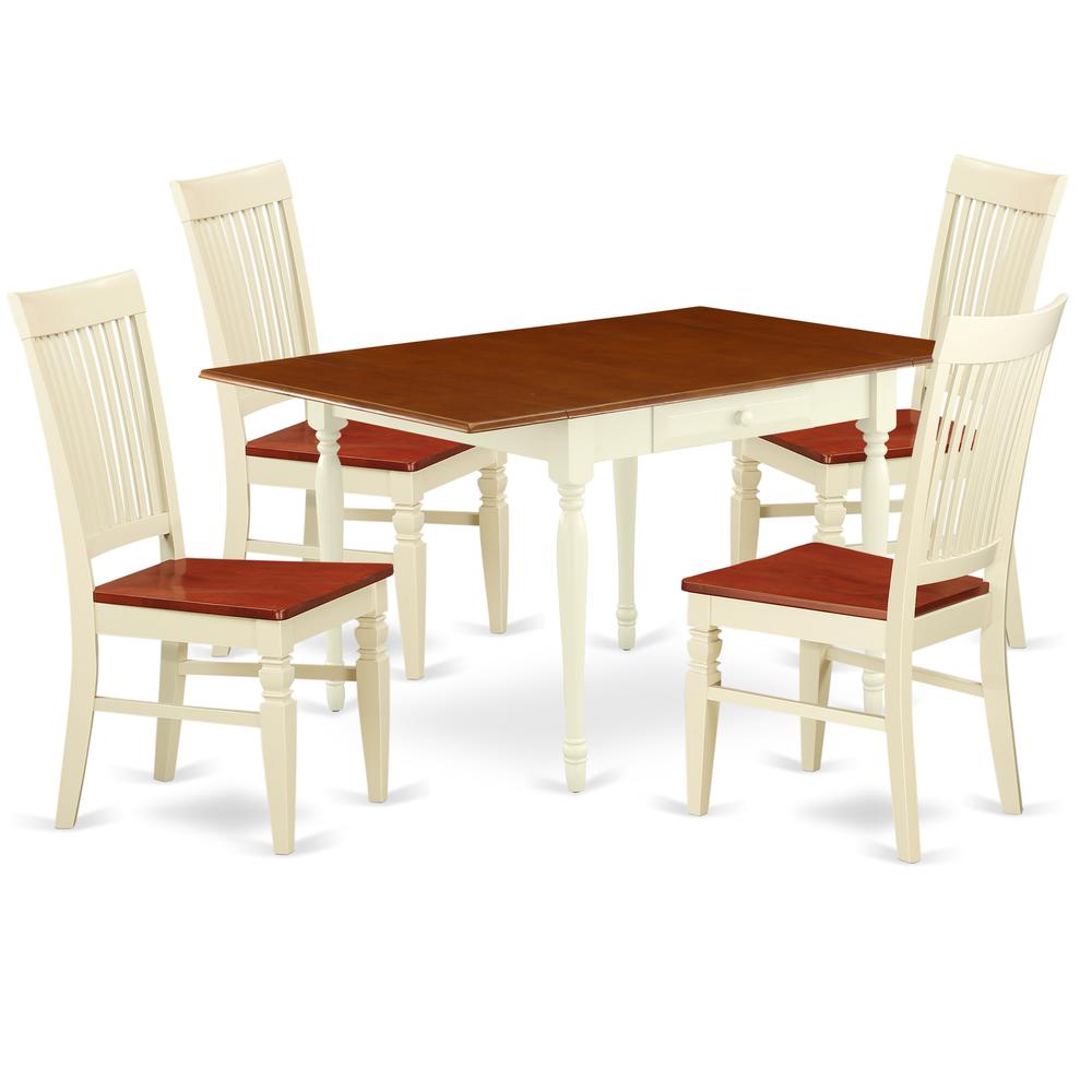 Dining Room Set Buttermilk & Cherry, MZWE5-WHI-W. Picture 1